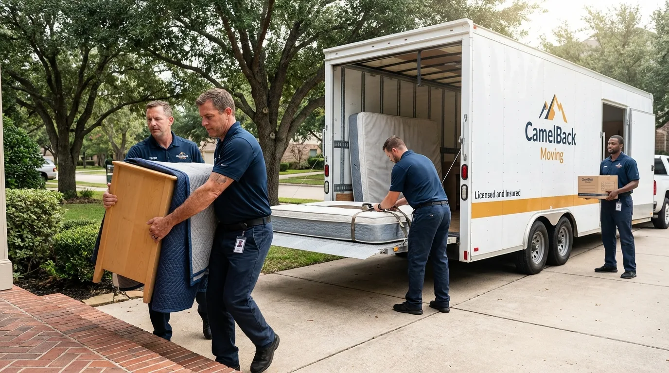 Crew loading residential truck for cross-state move from Graysville, TN