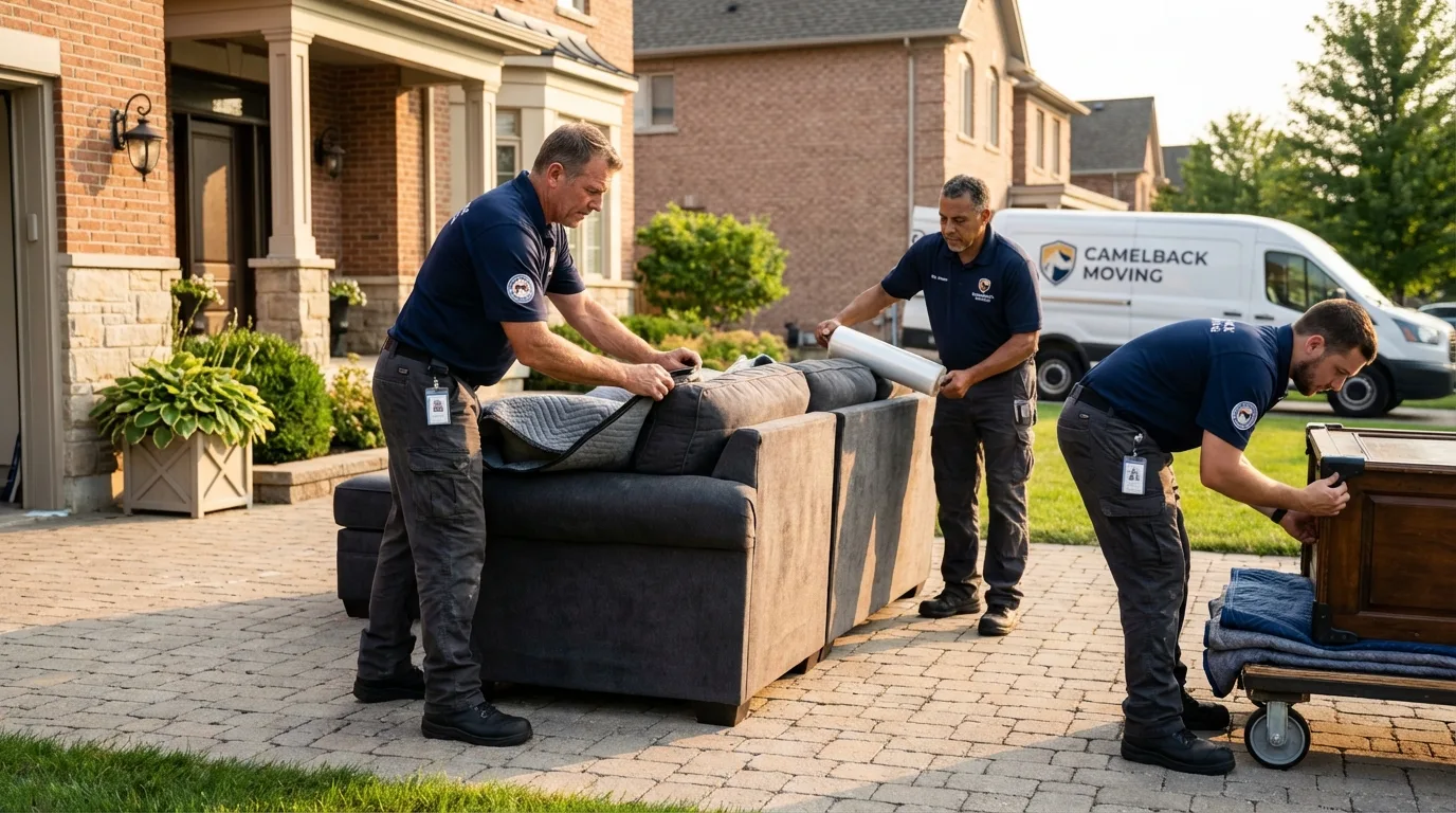 Large estate moving crew wrapping furniture in Graysville, TN